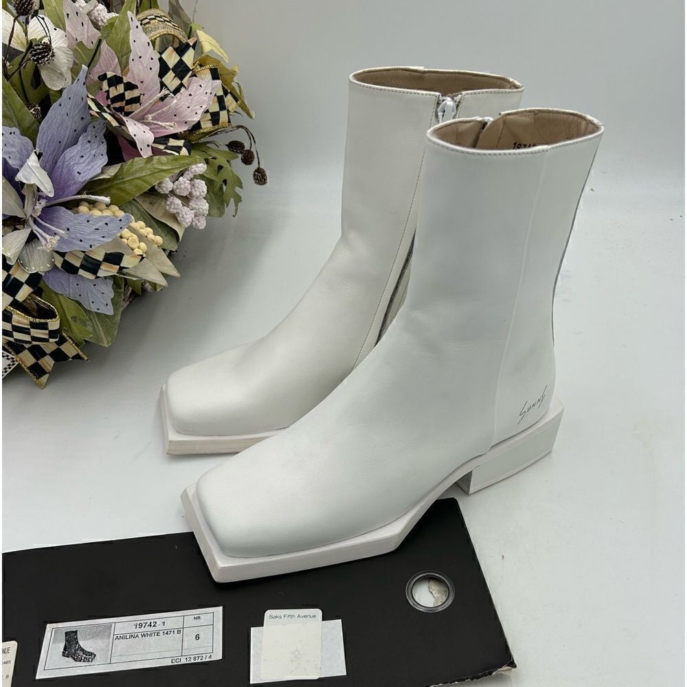 Men’s Sunni Sunni block heel leather boots size 6, made in Portugal